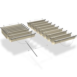 ECOOPTS 3'x12' Retractable Waterproof Wave Sun Shade Canopy Pergola Cover Shade Sail Awning for Outdoor Patio Porch Garden Deck Backyard (Beige)