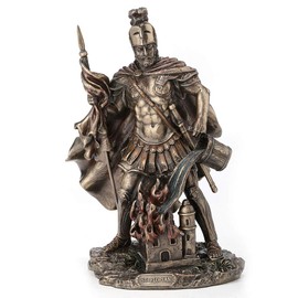 Veronese Design 9 Inch Saint Florian Patron Saint of Firefighters Antique Bronze Finish Christian Holy Roman Greek Statue