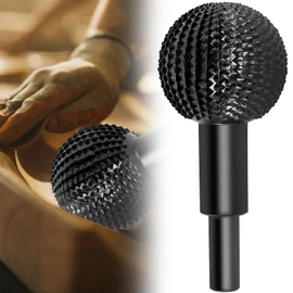 UYEXM Sphere Rotary Burr, Carbon Steel Wood Carving Power Tools Attachment, 10mm Shank Rotary Ball Gouge Grinding Head, Polishing Engraving Ball Cutter for 115/125 Angle Grinder (Black)