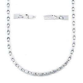 N+NITROLUBE 36 Tablets, 99.99% Purity, Germanium Necklace, Pure Titanium, Men's Necklace, Health, Popular, Jewelry, Static Electricity Removal (Silver, 55.0), Titanium, No Gemstone