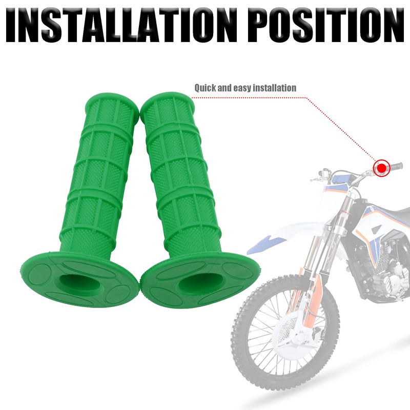 PowerMotor Motorcycle Grips Universal Anti-Slip Rubber Bike Handlebar Grips Replacement