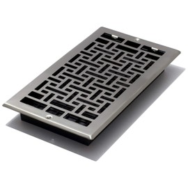 Decor Grates AJL612W-NKL Oriental Wall Register, 6" by 12", Brushed Nickel