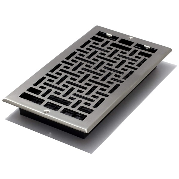 Decor Grates AJL612W-NKL Oriental Wall Register, 6" by 12", Brushed