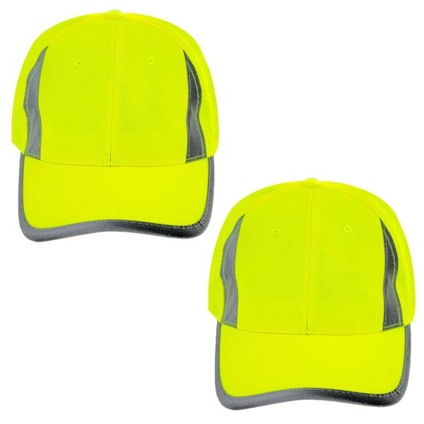 JORESTECH Safety Cap Reflective High Visibility Yellow/Lime Unisex 2-Pack CAP-01