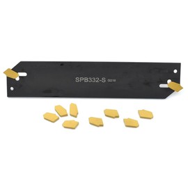 CDBP SPB332-S/SPB32-3 Parting Blade with 10 pcs GTN-3 Carbide Inserts Parting Grooving Cut-Off Tool Set, Slotted Tool