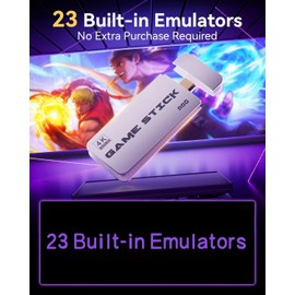 2026 Upgraded Retro Gaming Console – 4K HD HDMI Game Stick with Built-in Classic Games, Plug & Play, Includes 2 Wireless Controllers (Black)