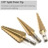 Bestgle 3 Pcs Step Drill Bits 1/4" Hex Shank SAE