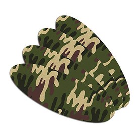 Green Camouflage Double-Sided Oval Nail File Emery Board Set 4 Pack