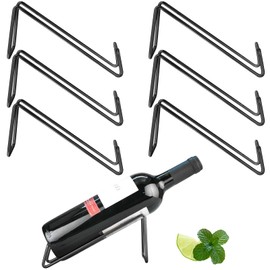 SuproBarware Stainless Steel Single Bottle Wine Rack - Set of 6, Stylish Bottle Organizer for Countertop or Dining Table