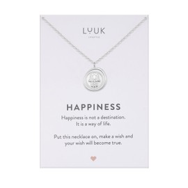 LUUK LIFESTYLE Filigree necklace with Hamsa hand I evil eye pendant, stainless steel, stylish fashion accessory & gift idea for women, silver