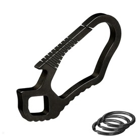 Llavero con mosquetón de titanio con 3 llaveros resistentes, llavero para abrebotellas, llavero de coche para hombres y mujeres