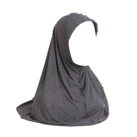 AIBEARTY Women Two Layer Muslim Hijab Head Wrap Scarf Fashion Lace Pearl Head Scarf Headwear Hair Cap Shawl