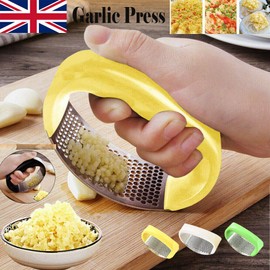 Premium Quality Stainless Steel Garlic Press Smasher - with Silicon Peeler Garlic Crusher Rocker Friendly to use - Ginger Crusher - Stainless Steel Chopper