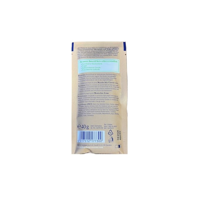 Dresdner Essenz Foot Bath Crystals Wait and Feet Care Organic