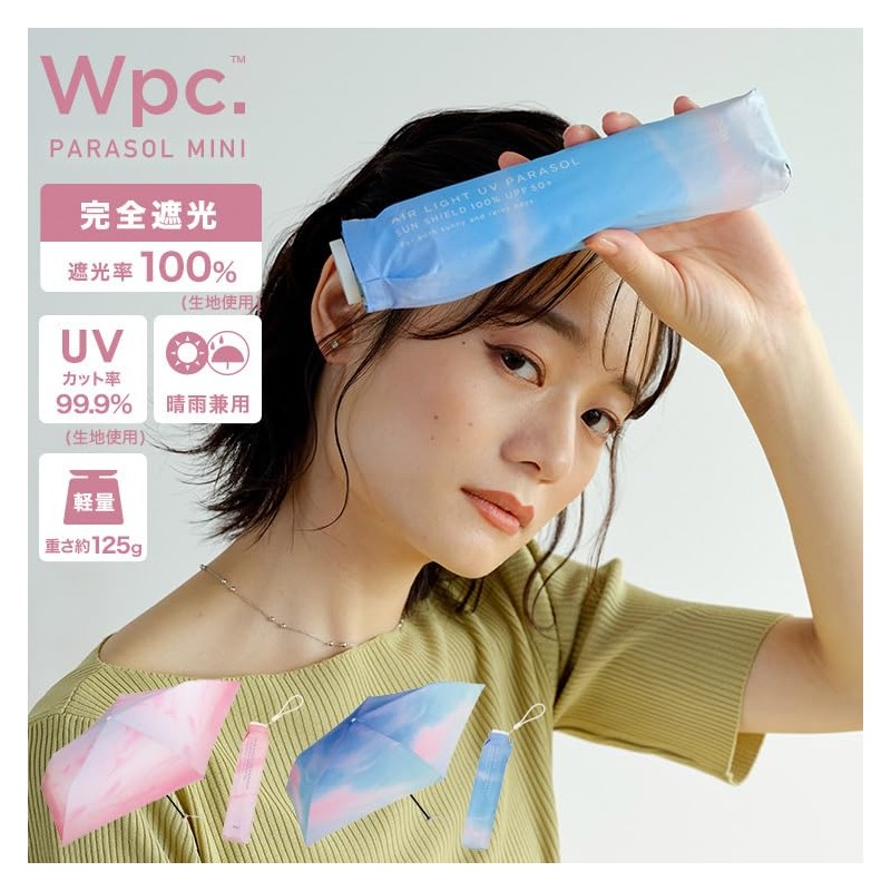 Wpc. 801-15473-102 Parasol, Lightweight, Sunset, Mini, Pink, Folding Umbrella, 19.7