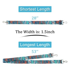 FuninCrea Bag Strap, 3.8 cm Replacement Adjustable Shoulder Strap Wide, 75-145 cm Strap for Shoulder Bag with Hardware Hooks, Stylish Handbag Bracelets for Shoulder Bag Handbag, blue