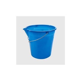 La Briantina Plastic Bucket with Spout, Galvanised Iron Handle, Blue, 10 Litre Capacity
