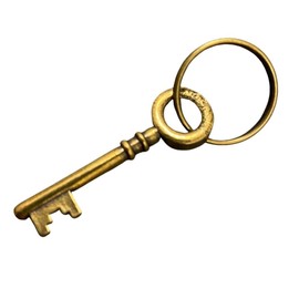 DAZUMA Key Chain Antique Key Lucky Pendant Top Brass Antique Money Lucky Charm Accessories Pendant Strap Key, Brass