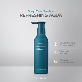 AYUNCHE Refreshing Shampoo for Oily Scalp, 11.8oz Purifying & Cool Down | Powerful Cooling & Deep Cleansing | Anti-Dandruff Shampoo | Korean Salon Brand