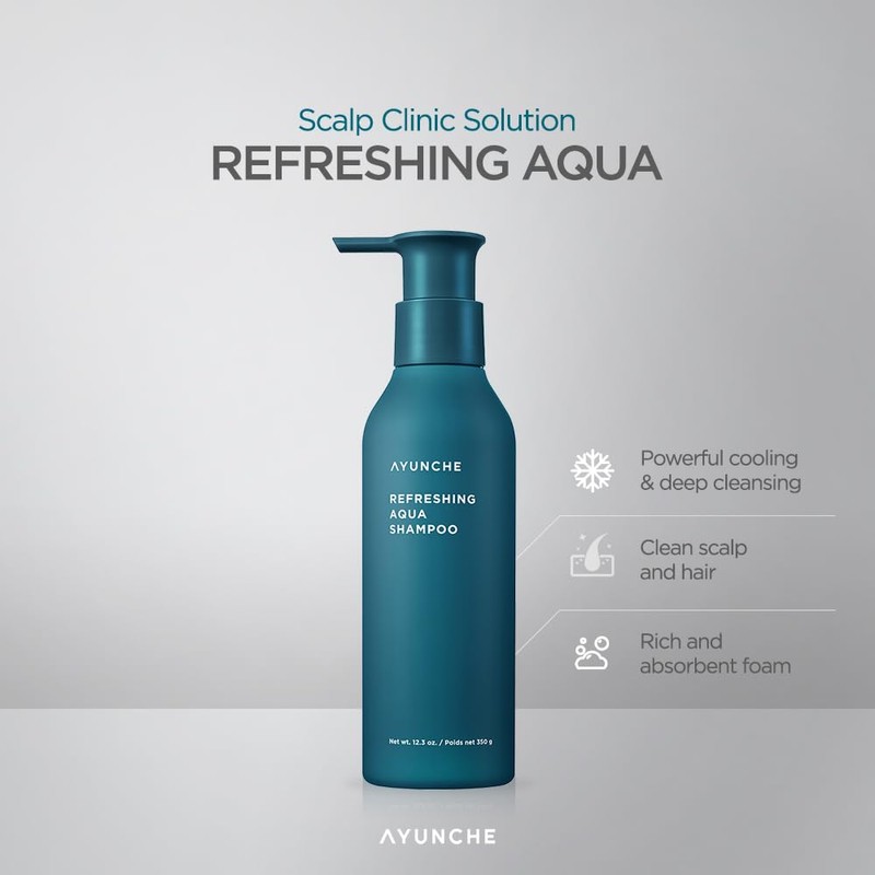 AYUNCHE Refreshing Shampoo for Oily Scalp, 11.8oz Purifying & Cool