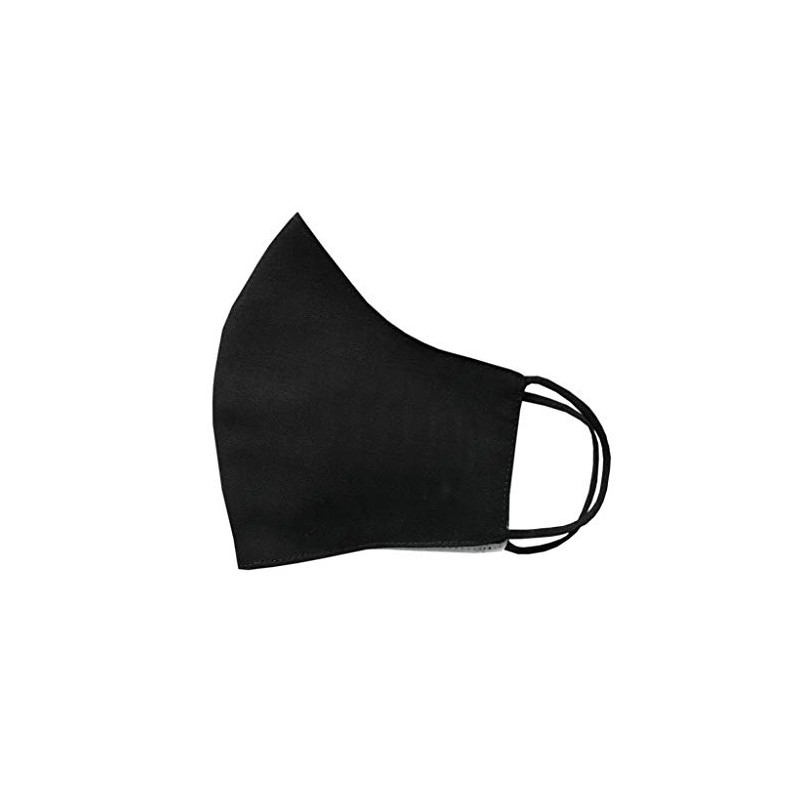 Plain Black Cotton Face Mask Protective Covering Washable Reusable Breathable