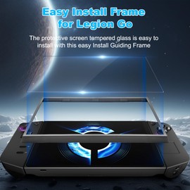 RGEEK 3-Pack Legion Go Screen Protector, Ultra HD Glass Protector 9H Hardness with Easy Install Frame Scratch Resistant Tempered Glass for Lenovo Legion Go, Come with Toolkits