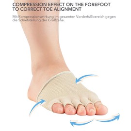 Knitido Dr Foot Hallux Valgus Bunion Support Open Toe Socks, Beige (007)