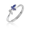BPTRKOM 1 Stück Schmetterlings-Angstring für Frauen - Sterlingsilber, Zappelring, Spinnerring,