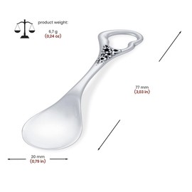 Roll Over Image to Zoom in AMBEDORA Small Spoon for a Boy or a Girl, Sterling Silver Gloss, Silver Spoon with Engraving