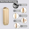 Dntorx Folding Wall Hooks, 4 Pcs Foldable Gold Coat Hooks