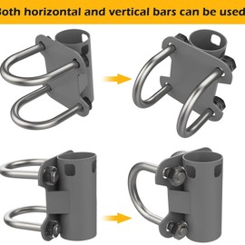 Double U Bolt Clamp, Stainless Steel Clamp Bracket for Starlink Pole Mount, Mast Clamp U Bolt Pipe Mounting Hardware Heavy Duty for Starlink Satellite Antenna Mounting Kit