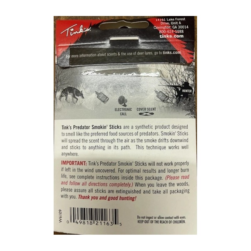 Tink's Predator Smokin' Sticks 10 Sticks