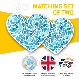 2 x Heart Stickers 15 cm - Binary Code Concept Computer Hacking Fun Decals for Laptops,Tablets,Luggage,Scrap Booking,Fridges, #16412-2