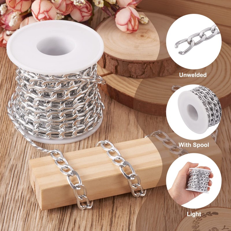 Fashewelry Aluminium Curb Chain Link, Aluminium