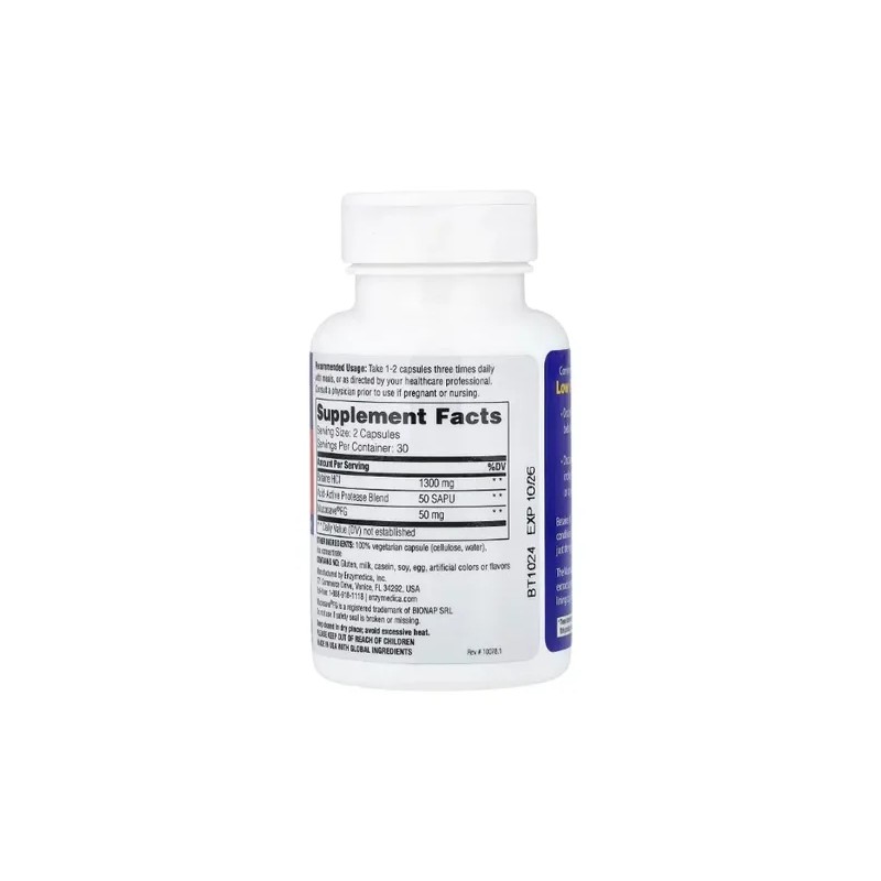 Enzymedica | Betaína Hcl, 60 Capsulas Sabor Sin Sabor