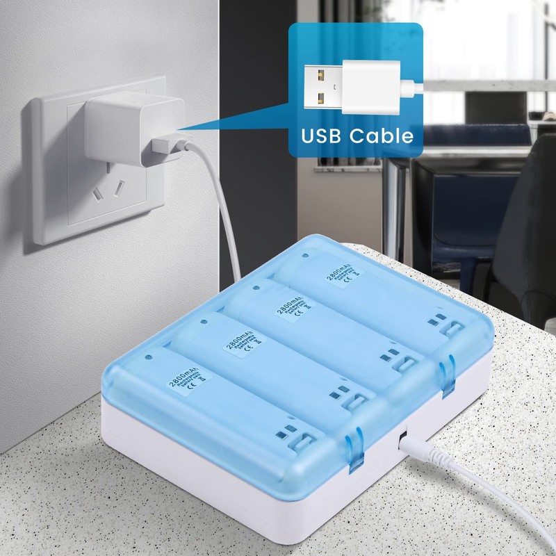 Upgraded Wii Remote Battery Charger Station, Covanm 4 Port Wii