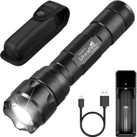 ULTRAFIRE WF-502B Tactical Flashlight with Holster, 1000 Lumens 5 Modes LED Flashlight for Duty Belt, Super Bright Small EDC Flash Light