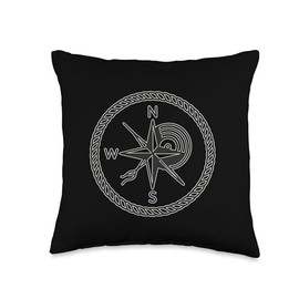 Compass Vinyl Rose Shantycore Symbol Throw Pillow