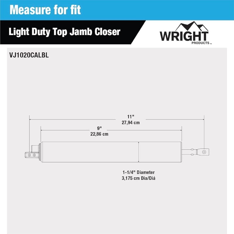 Wright Products Light Duty Screen Door Closer with Head Jamb