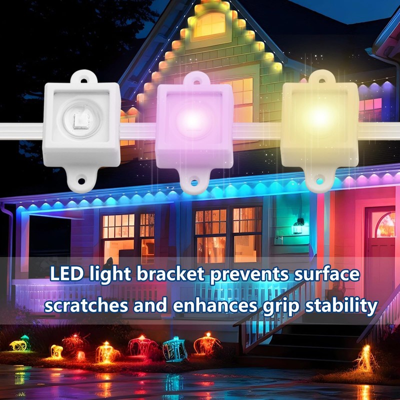 40 Sets,Light Clips for Govee Outdoor Light （Square） Secure Mounting