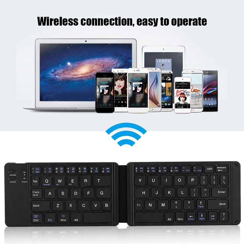 Pocket Portable Universal Foldable Wireless Bluetooth Keyboard for Tablet Phone
