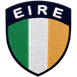 EmbTao Ireland Shield Flag Patch Embroidered Applique Iron On Sew On Irish National Emblem