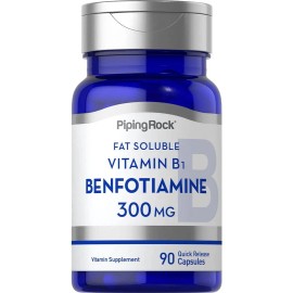 Benfotiamine Vitamina B1 300 Mg X 90 Cápsulas - Piping Rock Sabor Neutro