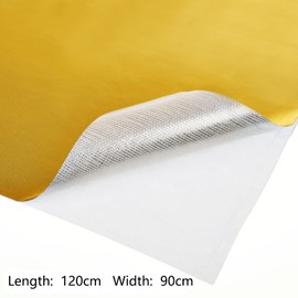 BBTO Heat Reflective Sheet Adhesive Backed Aluminized Fiberglass Heat Shield Tape Protection Barrier Heat Shield Resistant Material for Hose and Auto Use Heat Insulation Sheet(Gold, 36 x 48 Inch)