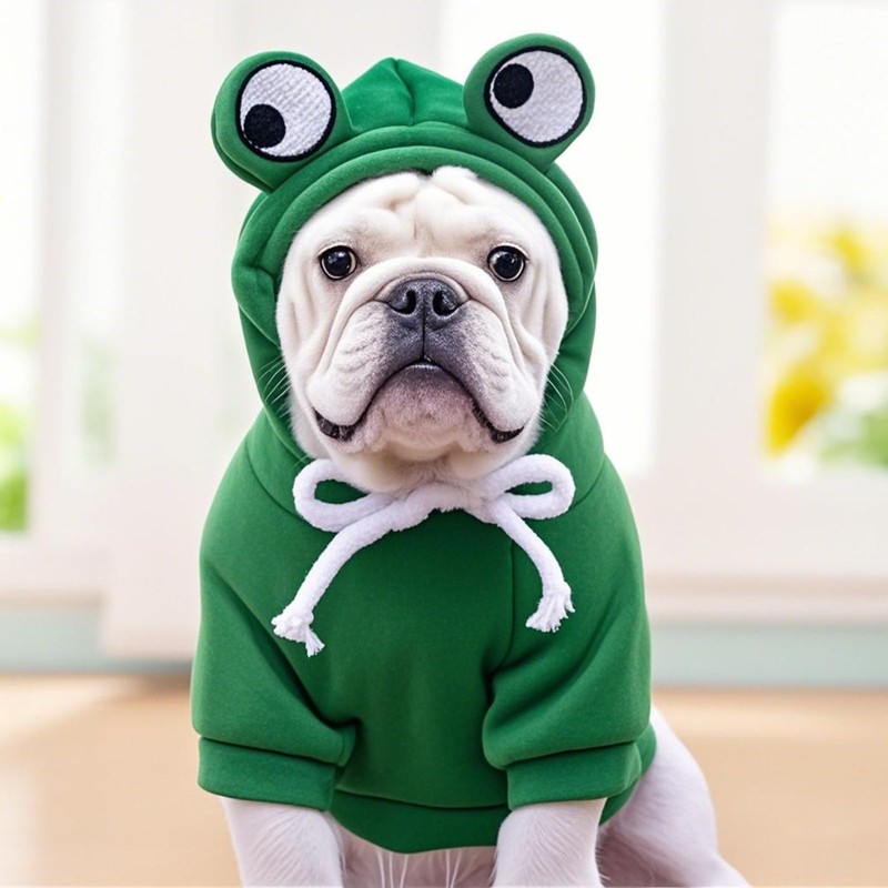 Pet Clothing Dog Transformation Shaped Hoodie (Frog,XL)