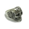 Sterling silver biker men ring solid skull 925 size L