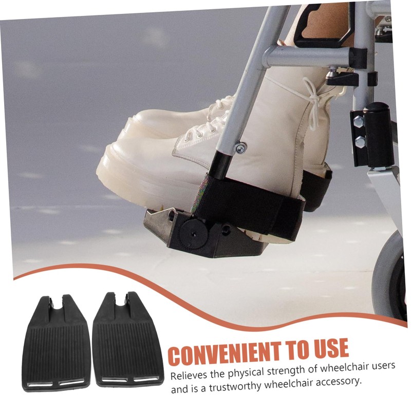 SAFIGLE Universal Wheelchair Footrest Pads Thick Plastic Elevating Pedals 1