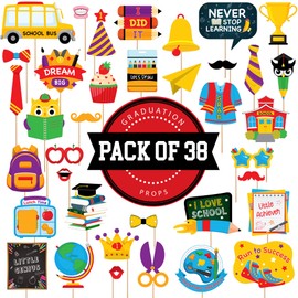 KatchOn, Preschool Graduation Photo Props 2025 - Pack of 38 | Kindergarten Grad Photo Props 2025 | Preschool Graduation Decorations 2025 | Kindergarten Picture Props, Grad Decorations
