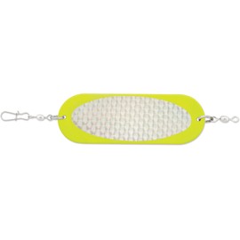 Luhr-Jensen Jensen 4 inch Trout & Kokanee Dodger Trolling Fishing Tackle Gear - Chartreuse/Silver Prism-Lite