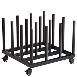 INNOVART Vinyl Cart Mobile Rack 16 Rolls Capacity, Heavy Duty Vinyl Roll Storage Cart, 2' Round Core, Black, 28'L x 28'W x 21'H